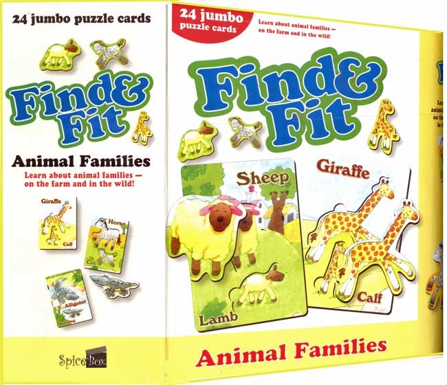 Find & Fit: Animal Families: 24 Jumbo Puzzle Cards (English)