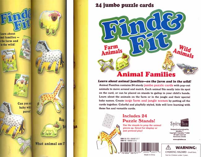 Find & Fit: Animal Families: 24 Jumbo Puzzle Cards (English) (image 2)