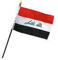Flag of Iraq : 4 x 6 in. Stick Flag