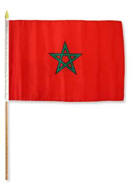 Flag of Morocco: 12 x 18 in Stick Flag