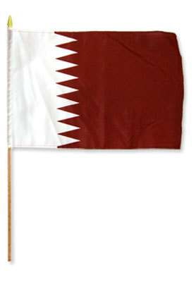 Flag of Qatar: 12 x 18 in Stick Flag