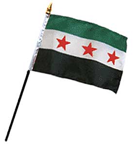 Flag of Syria Republic: 4 x 6 in. Stick Flag