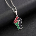 Palestine Color Fist - Stainless Steel Pendant