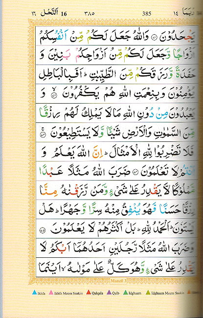 Holy Quran: Color Coded Tajweed Rules and Manzils (Medium) (image 2)