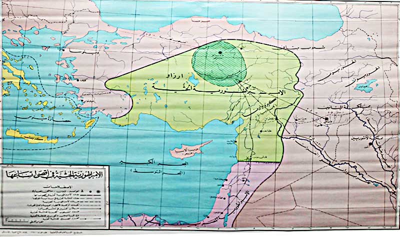Map: Al-Imbara Turiyah al-Hithiyah (Hittite Empire) Hanging Wall Map الامبر اطورية الحثية في اقصئ اتاعها