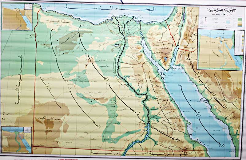Map: Egypt Hanging Wall Map (1) جمهورية مصر العربية