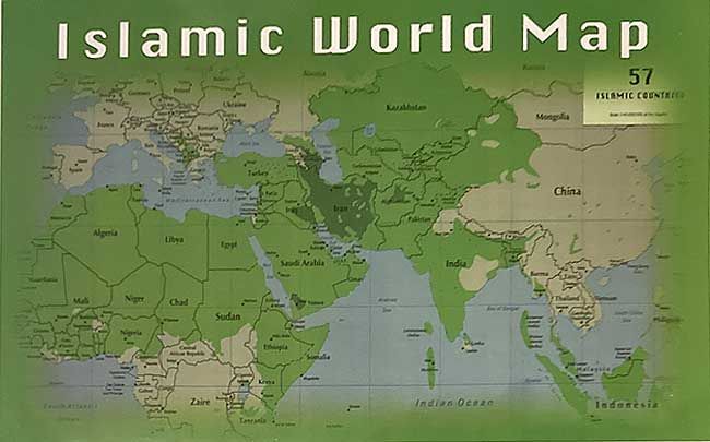 Placemats for Kids - Islamic Countries - World Map