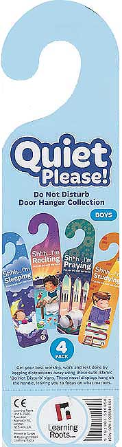 Quiet Please! Pack of 4 Do Not Disturb Signs (Boys)