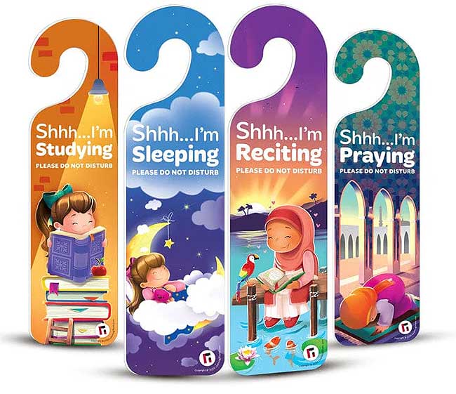 Quiet Please! Pack of 4 Do Not Disturb Signs (Girls) (image 2)