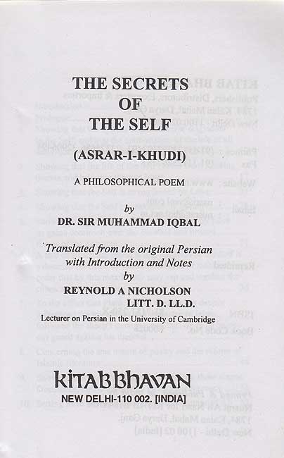 The Secrets of the Self (Asrar-i-khudí, Eng.) (image 2)